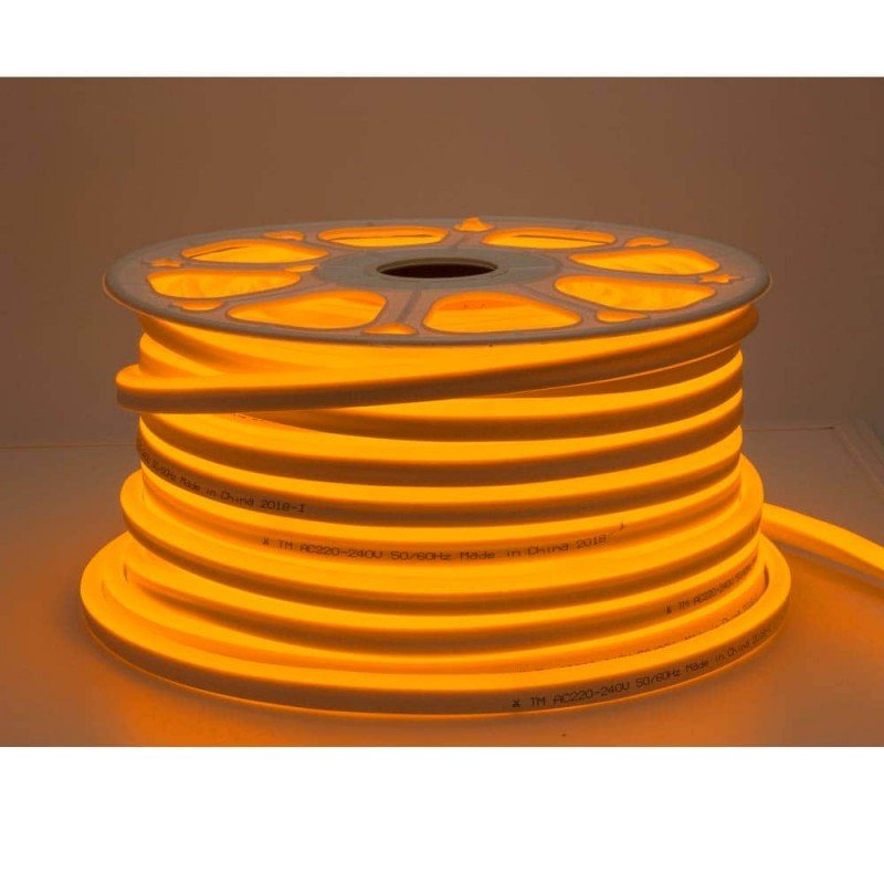 LED juosta, Flex Neon, 8.5W/m, 300Lm/m, 220V, gintarinė šviesa