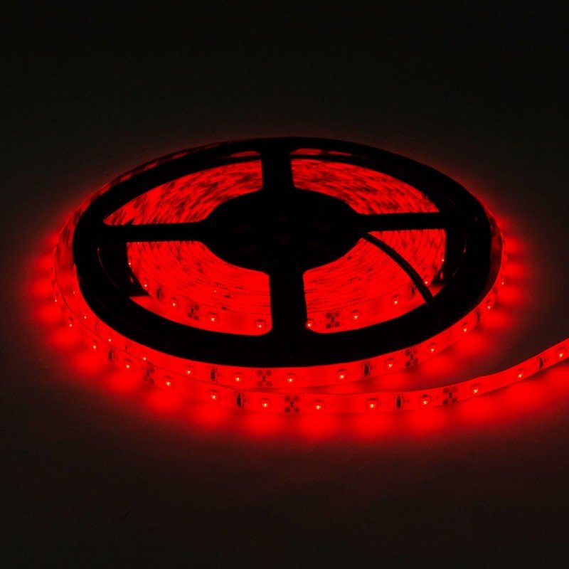 LED juosta, 4.8W/m, 300Lm/m, 12V, Pro, IP54, raudona šviesa LED juosta, 4.8W/m, 300Lm/m, 12V, Pro, IP54, raudona šviesa