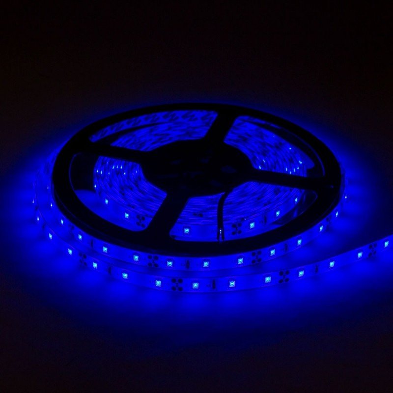 LED juosta, 4.8W/m, 300Lm/m, 12V, Pro, IP54, mėlyna šviesa