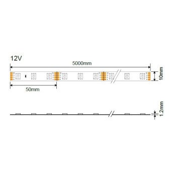 LED juosta, 14.4W/m, 1000Lm/m, 12V, Pro, IP54, neutrali balta šviesa
