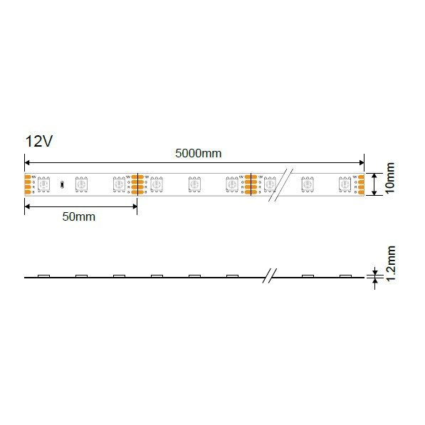 LED juosta, 14.4W/m, 1000Lm/m, 12V, Pro, IP54, neutrali balta šviesa LED juosta, 14.4W/m, 1000Lm/m, 12V, Pro, IP54, neutrali balta šviesa