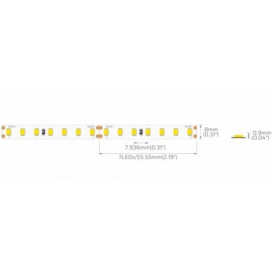 LED juosta, 10W/m, 1300Lm/m, 24V, šalta balta šviesa LED juosta, 10W/m, 1300Lm/m, 24V, šalta balta šviesa