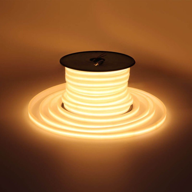 LED juosta, 6W/m, 500Lm/m, 48V, pieno spalvos dangtelis, šilta balta šviesa LED juosta, 6W/m, 500Lm/m, 48V, pieno spalvos dangtelis, šilta balta šviesa