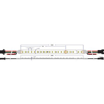 LED juosta, 10W/m, 950Lm/m, 24V, bėgantis vanduo, neutrali balta šviesa