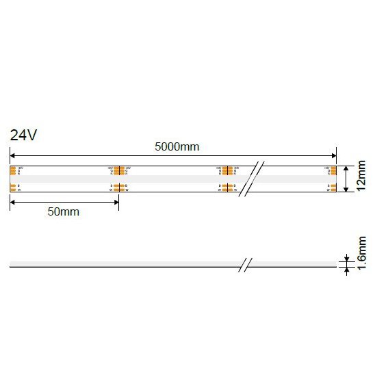 LED juosta, 12W/m, 500Lm/m, 24V, RGBW spalvos