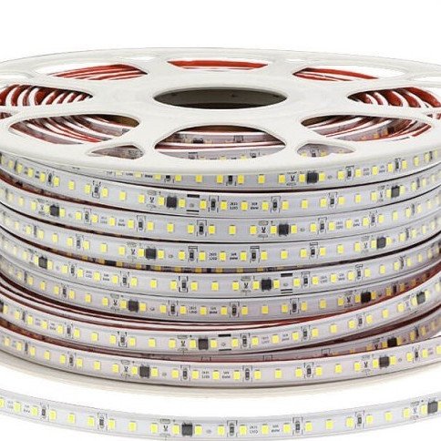 LED juosta, 9W/m, 900Lm/m, 220V, šilta balta šviesa