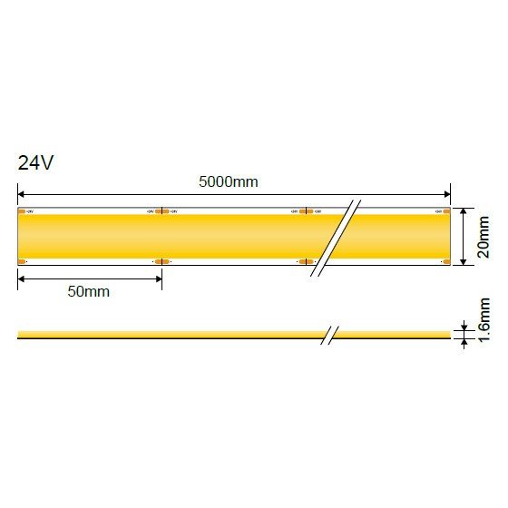 LED juosta, plati, 28W/m, 24V, 2800Lm/m, šilta balta šviesa LED juosta, plati, 28W/m, 24V, 2800Lm/m, šilta balta šviesa