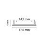 Profilis LED juostai, paviršinis, pilkas, baltas dangtelis, lenkiamas, 17.6x4mm Profilis LED juostai, paviršinis, pilkas, baltas dangtelis, lenkiamas, 17.6x4mm