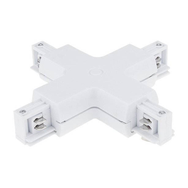 X sujungimas 3F bėginei LED sistemai, baltas X sujungimas 3F bėginei LED sistemai, baltas