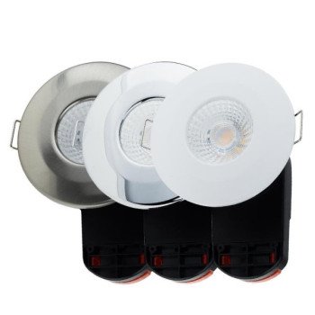 LED šviestuvas, ugniai atsparus, keičiamas rėmelis, 6W, šilta balta šviesa