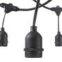 LED lauko girlianda, juoda, 14.4m, 15 kabančių lizdų, be lempučių