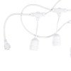 LED lauko girlianda, balta, 6m, 10 kabančių lizdų, be lempučių