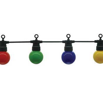 LED lauko girlianda, juoda, 8m, 10 lizdų, 3W, 4 spalvos