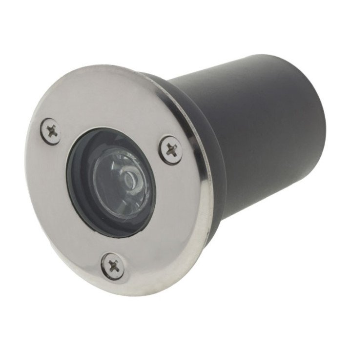 LED lauko taškinis šviestuvas, įmontuojamas, 1W, šalta balta šviesa