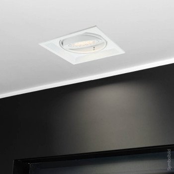LED šviestuvas, stačiakampis, baltas, reguliuojamas, 1 lizdas, 2vnt./pak.