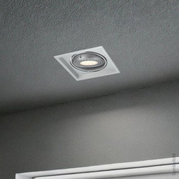 LED šviestuvas, stačiakampis, sidabrinis, reguliuojamas, 1 lizdas, 2vnt./pak.