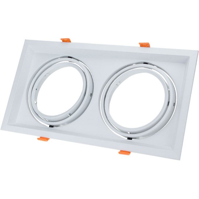 LED šviestuvas, stačiakampis, baltas, reguliuojamas, 2 lizdai LED šviestuvas, stačiakampis, baltas, reguliuojamas, 2 lizdai
