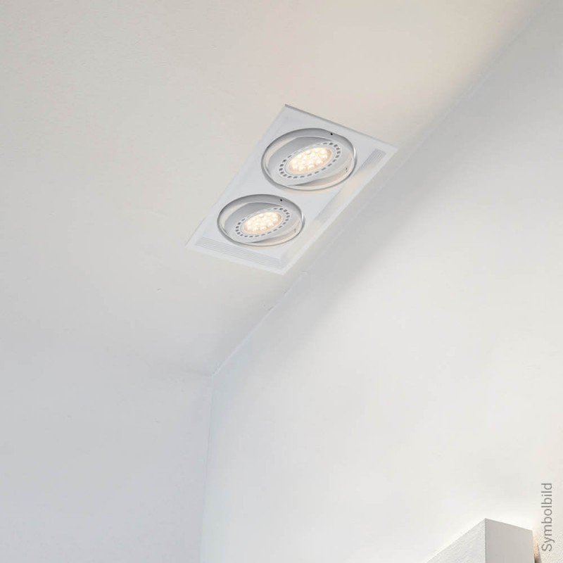 LED šviestuvas, stačiakampis, baltas, reguliuojamas, 2 lizdai LED šviestuvas, stačiakampis, baltas, reguliuojamas, 2 lizdai
