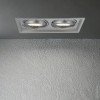LED šviestuvas, stačiakampis, sidabrinis, reguliuojamas, 2 lizdai