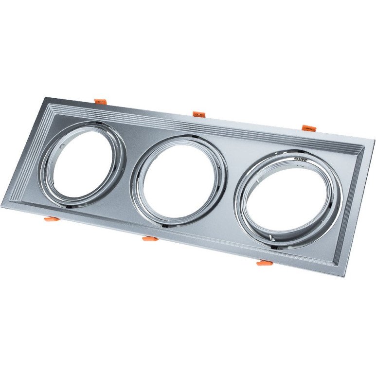 LED šviestuvas, stačiakampis, sidabrinis, reguliuojamas, 3 lizdai LED šviestuvas, stačiakampis, sidabrinis, reguliuojamas, 3 lizdai