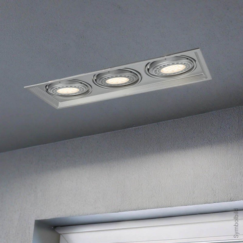 LED šviestuvas, stačiakampis, sidabrinis, reguliuojamas, 3 lizdai LED šviestuvas, stačiakampis, sidabrinis, reguliuojamas, 3 lizdai