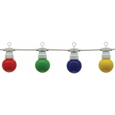 LED lauko girlianda, balta, 8m, 10 lizdų, 3W, 4 spalvos LED lauko girlianda, balta, 8m, 10 lizdų, 3W, 4 spalvos