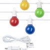 LED lauko girlianda, balta, 8m, 10 lizdų, 3W, 4 spalvos LED lauko girlianda, balta, 8m, 10 lizdų, 3W, 4 spalvos