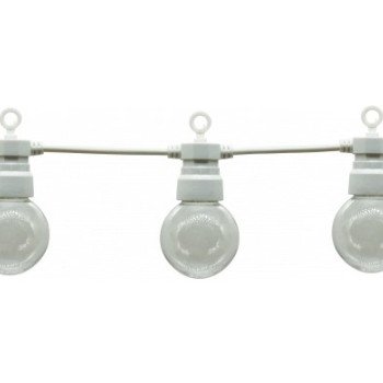LED lauko girlianda, balta, 8m, 10 lizdų, 3W, šilta balta šviesa
