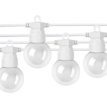 LED lauko girlianda, balta, 8m, 10 lizdų, 3W, šilta balta šviesa