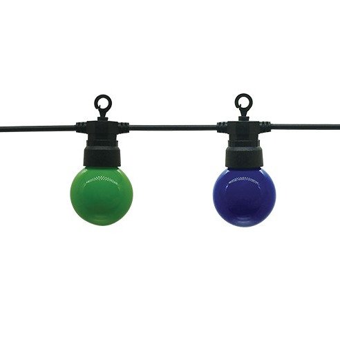 LED lauko girlianda, juoda, 13m, 20 lizdų, 6W, 4 spalvos