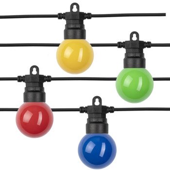 LED lauko girlianda, juoda, 13m, 20 lizdų, 6W, 4 spalvos