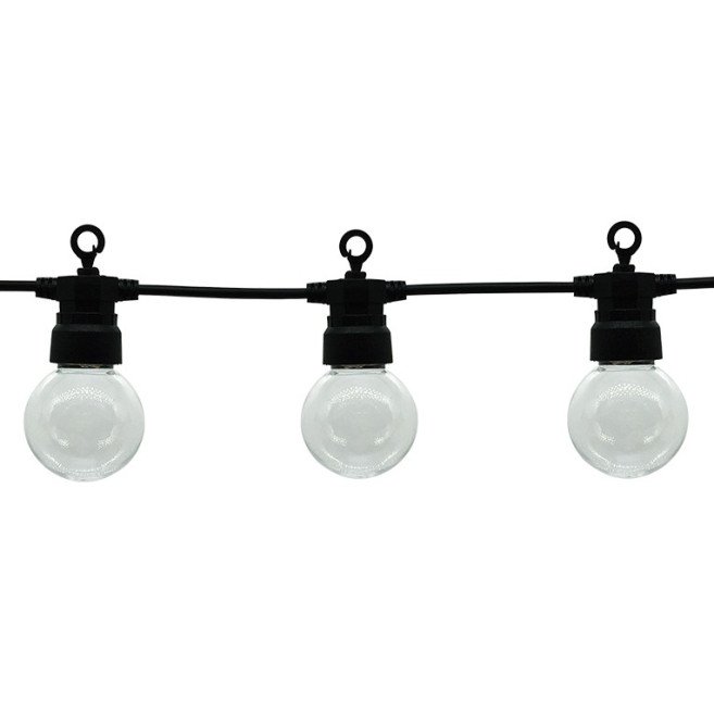 LED lauko girlianda, juoda, 13m, 20 lizdų, 6W, šalta balta šviesa