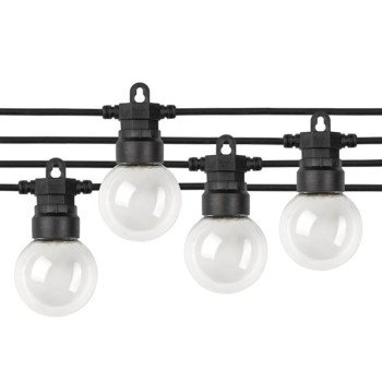 LED lauko girlianda, juoda, 13m, 20 lizdų, 6W, šalta balta šviesa