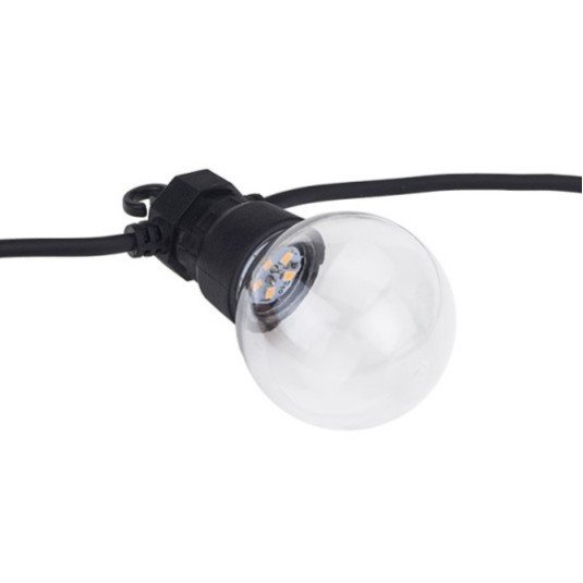 LED lauko girlianda, juoda, 13m, 20 lizdų, 6W, šalta balta šviesa
