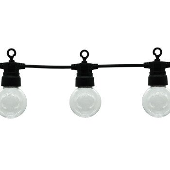 LED lauko girlianda, juoda, 13m, 20 lizdų, 6W, šilta balta šviesa