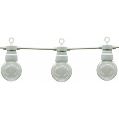LED lauko girlianda, balta, 13m, 20 lizdų, 6W, šilta balta šviesa