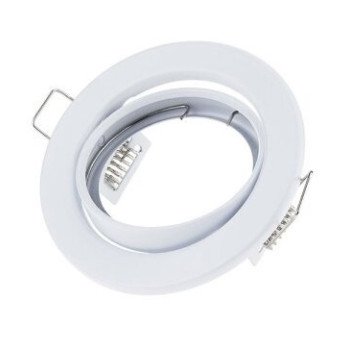 LED šviestuvo karkasas, apvalus, reguliuojamas, baltas