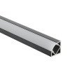 Profilis LED juostai, paviršinis, juodas, baltas dangtelis, 26.5x19mm