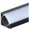 Profilis LED juostai, paviršinis, juodas, baltas dangtelis, 26.5x19mm
