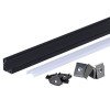 Profilis LED juostai, paviršinis, juodas, baltas dangtelis, 26.5x19mm