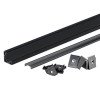 Profilis LED juostai, paviršinis, juodas, juodas dangtelis, 19x19mm