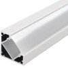 Profilis LED juostai, paviršinis, baltas, baltas dangtelis, 19x19mm