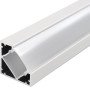 Profilis LED juostai, paviršinis, baltas, baltas dangtelis, 19x19mm