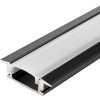 Profilis LED juostai, įleidžiamas, juodas, baltas dangtelis, 24.5x7