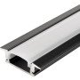 Profilis LED juostai, įleidžiamas, juodas, baltas dangtelis, 24.5x7