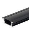 Profilis LED juostai, įleidžiamas, juodas, juodas dangtelis, 24.5x7