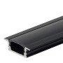Profilis LED juostai, įleidžiamas, juodas, juodas dangtelis, 24.5x7