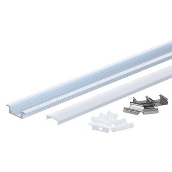 Profilis LED juostai, įleidžiamas, baltas, baltas dangtelis, 24.5x7