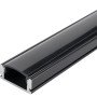 Profilis LED juostai, paviršinis, juodas, juodas dangtelis, 17.4x7mm
