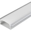 Profilis LED juostai, įleidžiamas, pilkas, baltas dangtelis, 23.5x10x21.5mm
